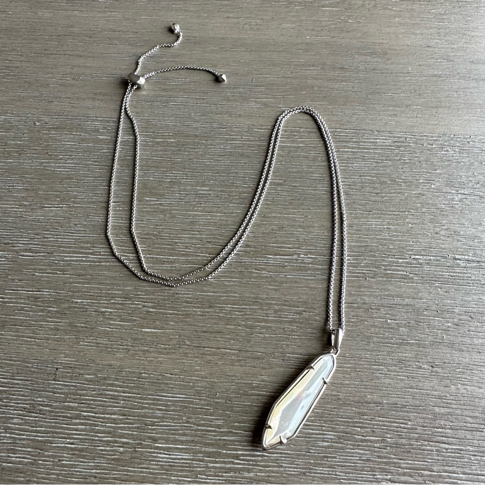 Kendra Scott Cassidy White Opal Silver Necklace